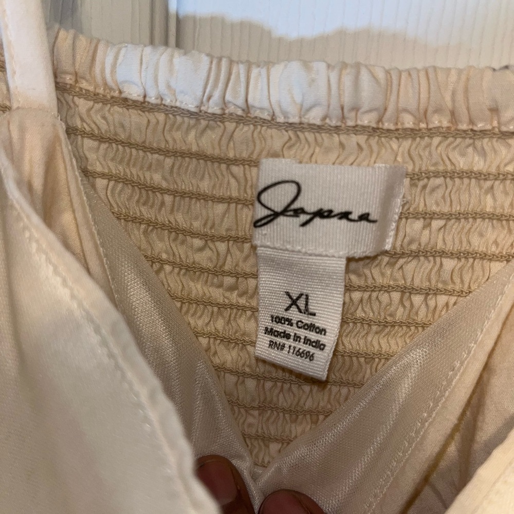 Japna Cream Maxi Dress with Spaghetti Straps - Picture 4 of 6